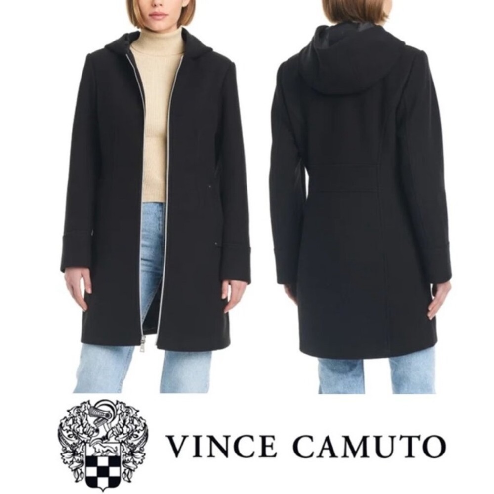 NWT Vince Camuto Ladies' Hooded Full-Zip Jacket, Black